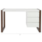 Simple Walnut and White Three Drawer Desk By Homeroots | Desks | Modishstore - 5