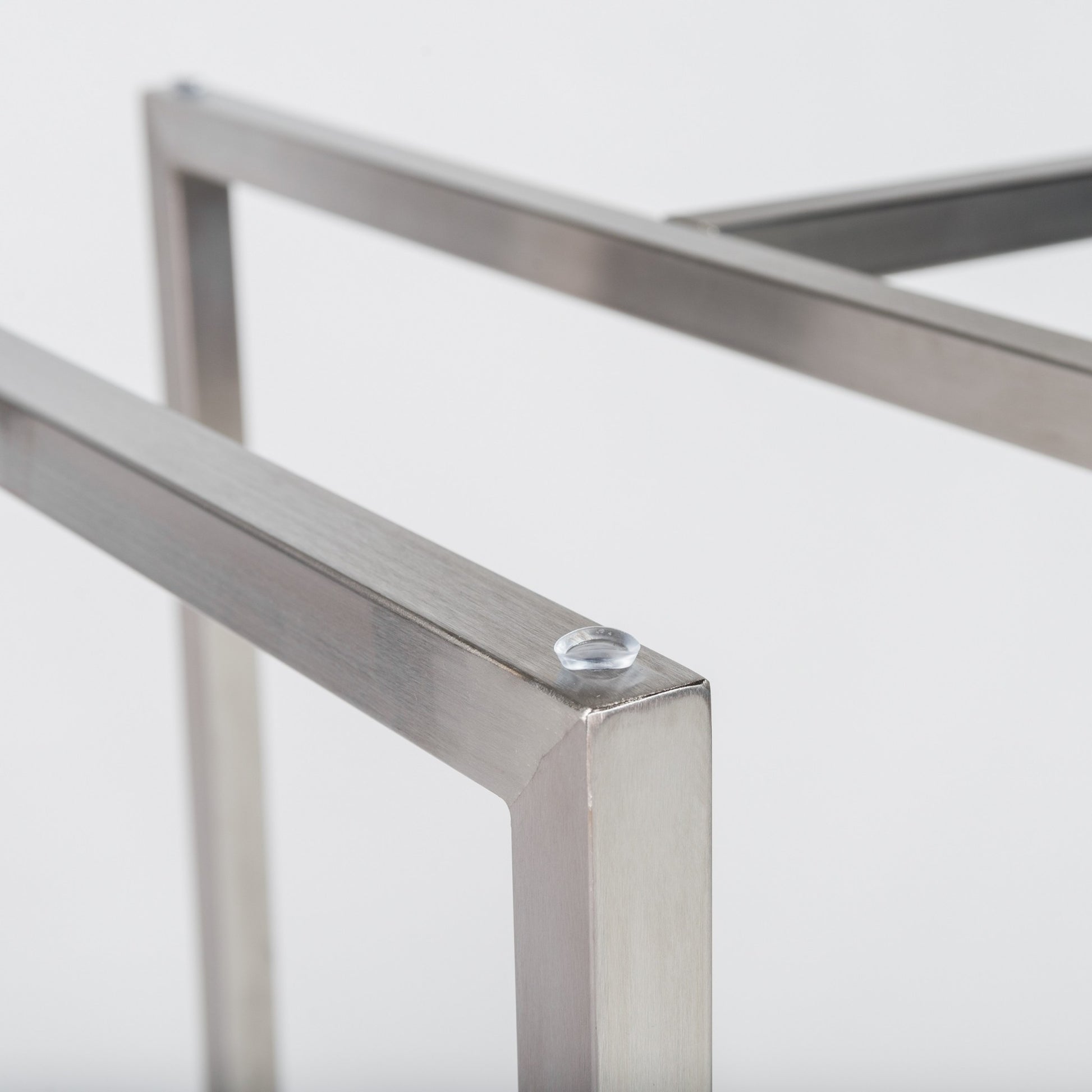 42" Glass Top Stainless Geo Base Round Dining Table By Homeroots | Dining Tables | Modishstore - 3