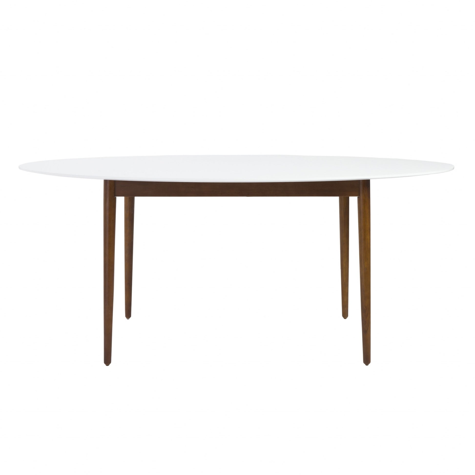 Modern Walnut And White Oval Dining Table By Homeroots | Dining Tables | Modishstore