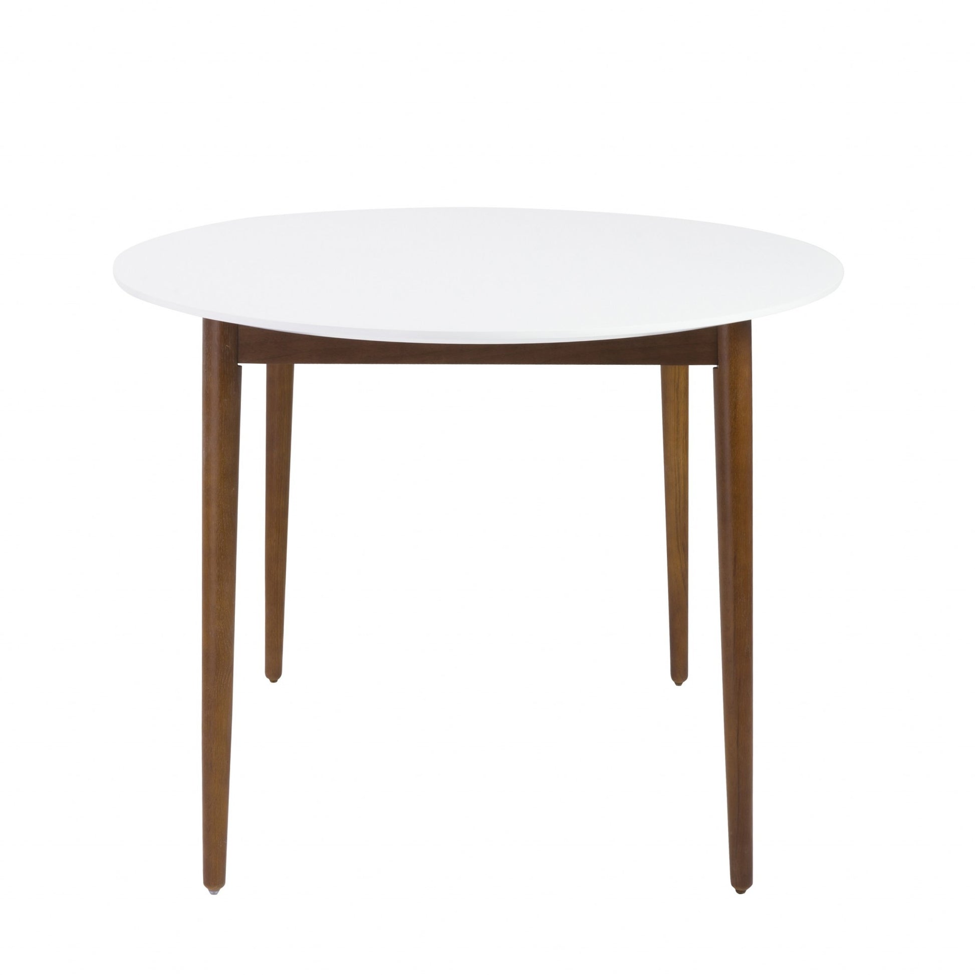 Modern Walnut And White Oval Dining Table By Homeroots | Dining Tables | Modishstore - 3