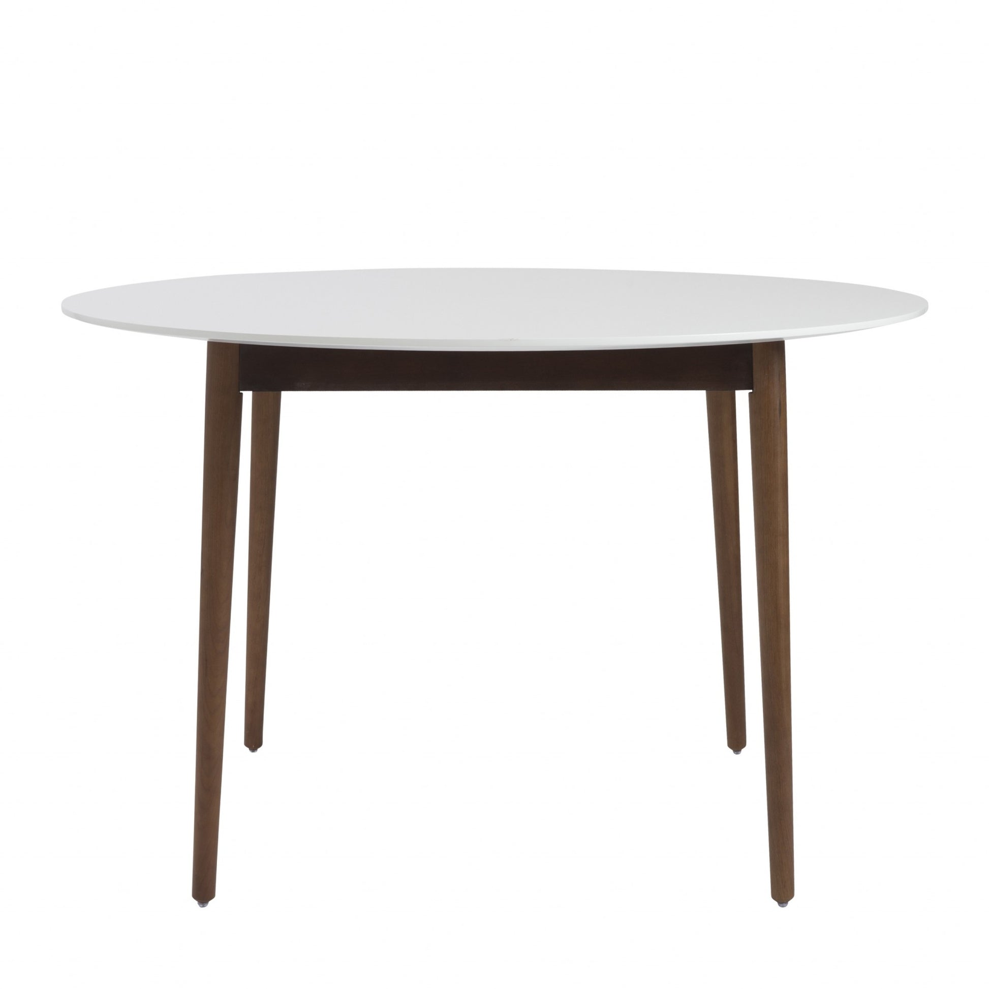 Round White And Brown Wooden Table By Homeroots | Dining Tables | Modishstore - 2