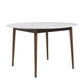 Round White And Brown Wooden Table By Homeroots | Dining Tables | Modishstore - 3