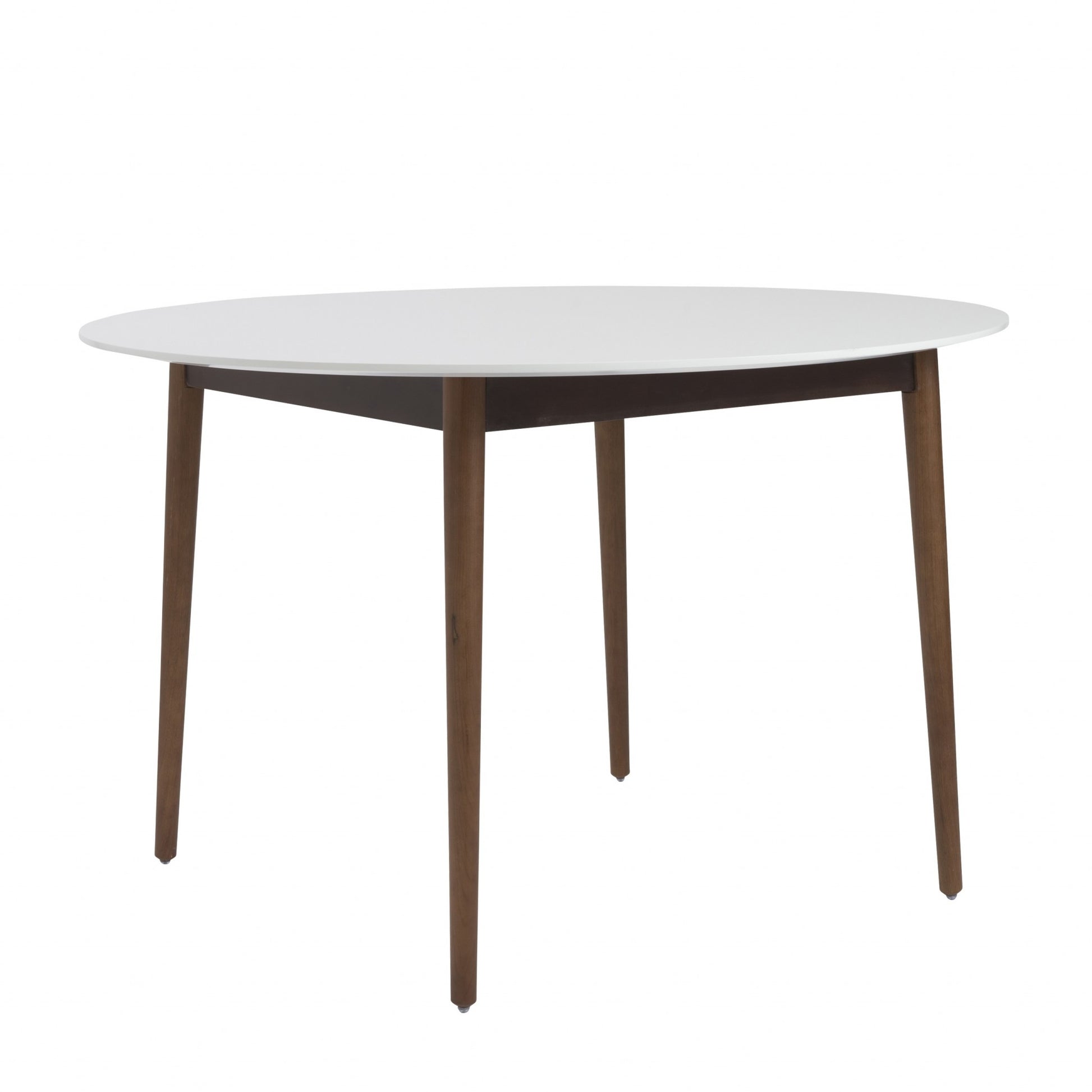 Round White And Brown Wooden Table By Homeroots | Dining Tables | Modishstore - 3