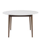 Round White And Brown Wooden Table By Homeroots | Dining Tables | Modishstore - 4