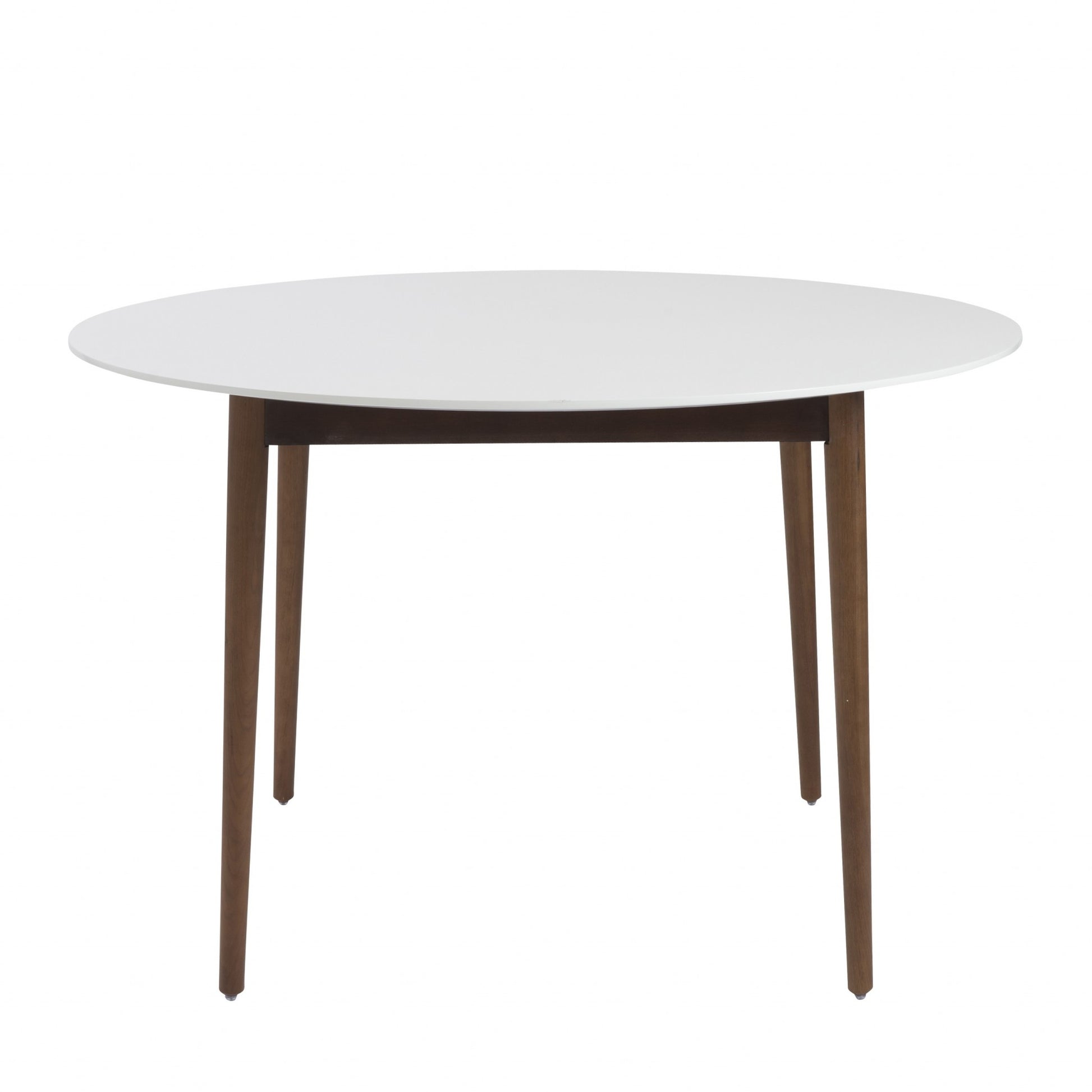 Round White And Brown Wooden Table By Homeroots | Dining Tables | Modishstore - 4