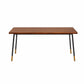 Brown Wood Dining Table With Black Steel Legs By Homeroots | Dining Tables | Modishstore - 2
