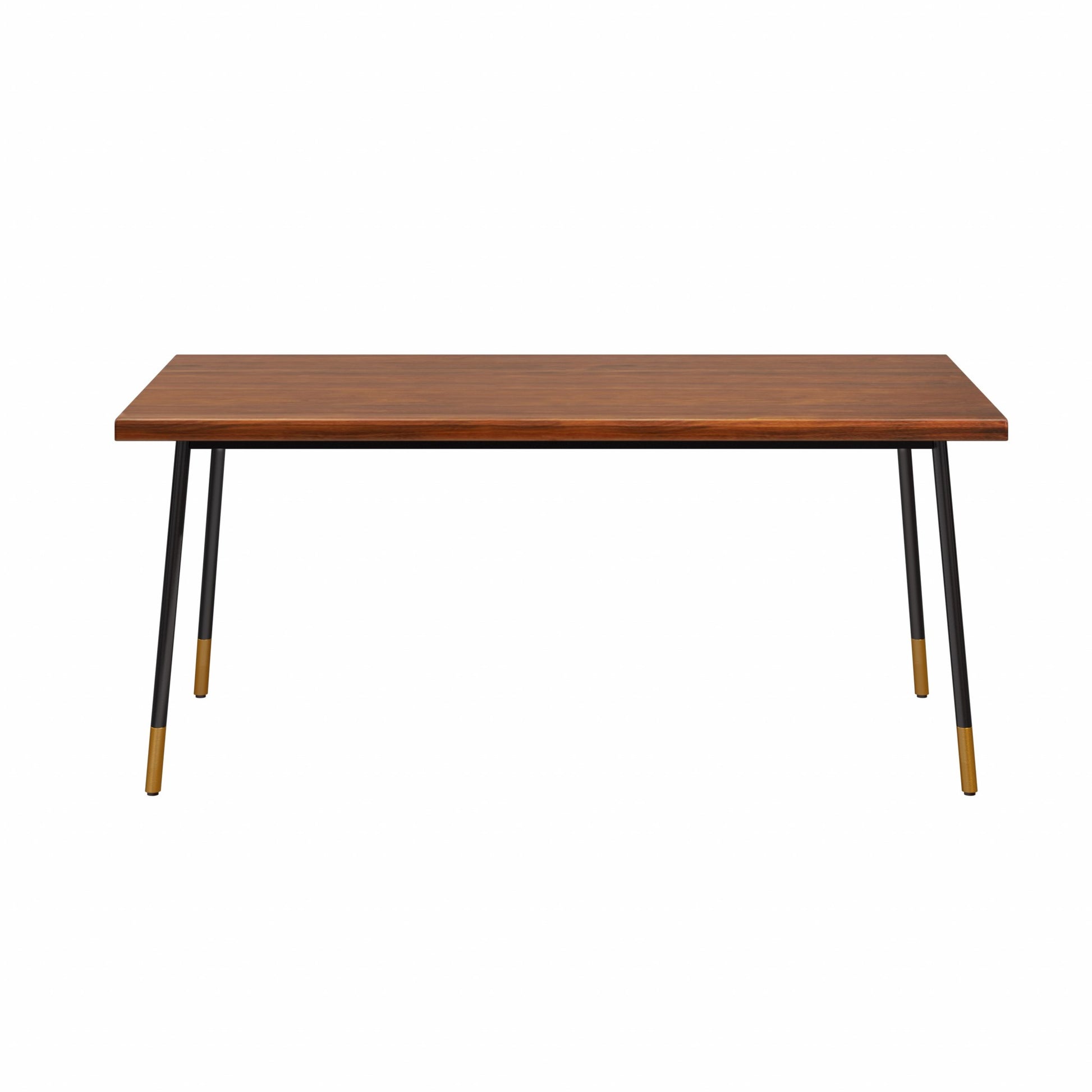 Brown Wood Dining Table With Black Steel Legs By Homeroots | Dining Tables | Modishstore - 2