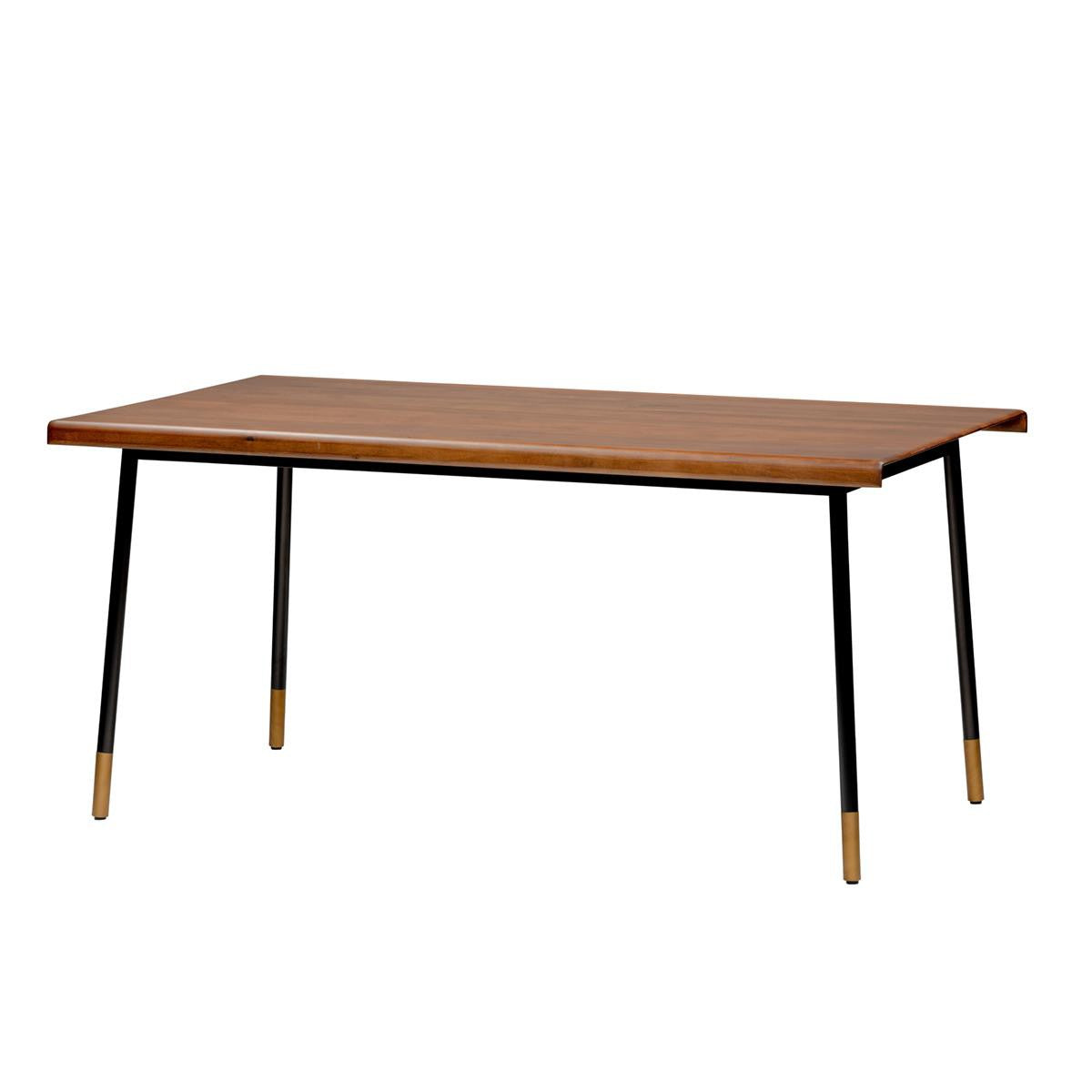 Brown Wood Dining Table With Black Steel Legs By Homeroots | Dining Tables | Modishstore - 3