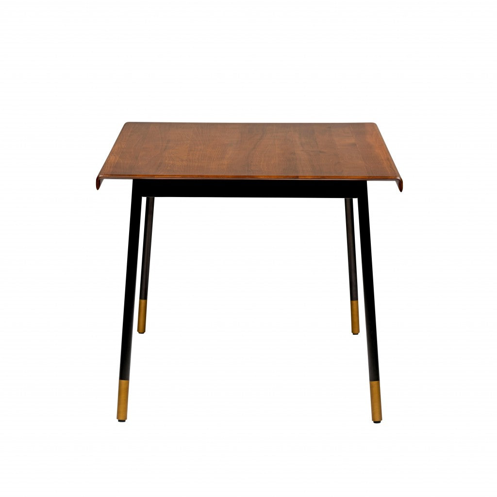 Brown Wood Dining Table With Black Steel Legs By Homeroots | Dining Tables | Modishstore - 3