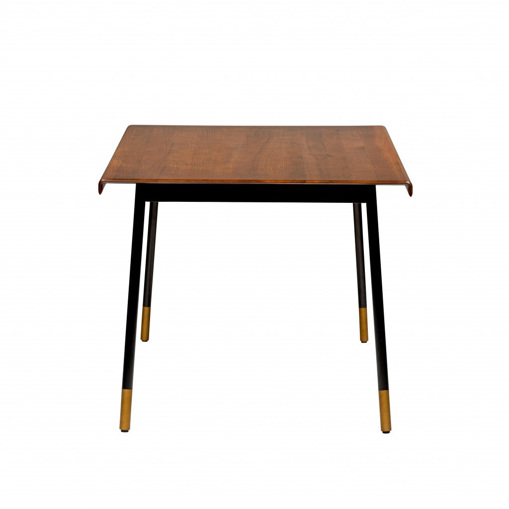 Brown Wood Dining Table With Black Steel Legs By Homeroots | Dining Tables | Modishstore - 4