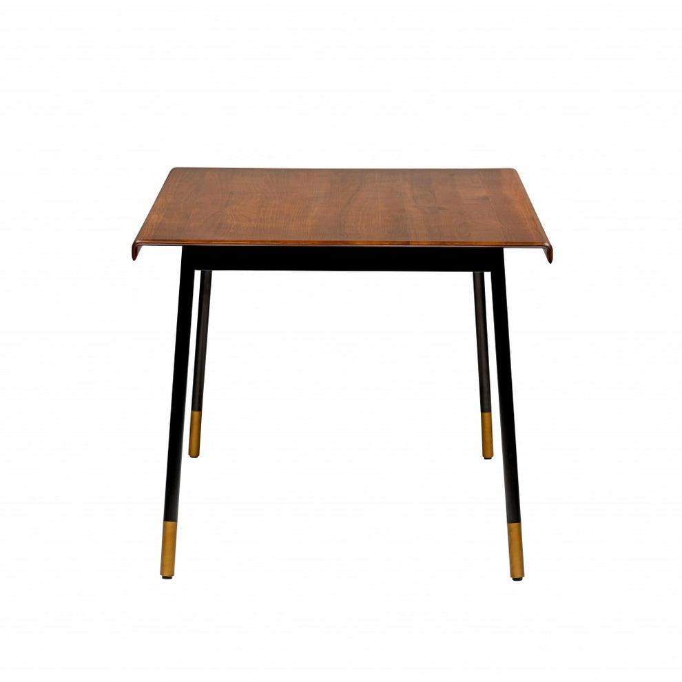 Brown Wood Dining Table With Black Steel Legs By Homeroots | Dining Tables | Modishstore - 4