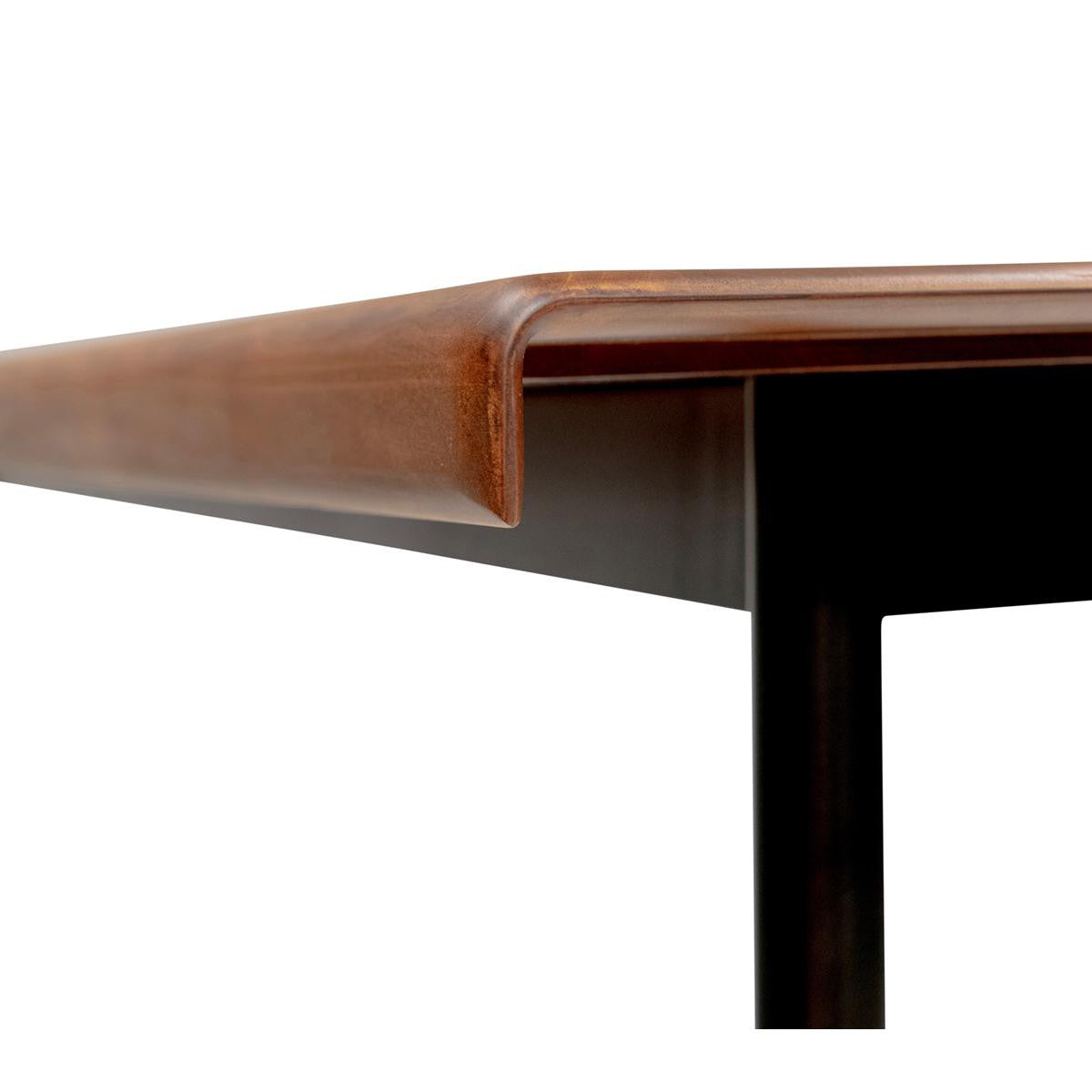 Brown Wood Dining Table With Black Steel Legs By Homeroots | Dining Tables | Modishstore - 7