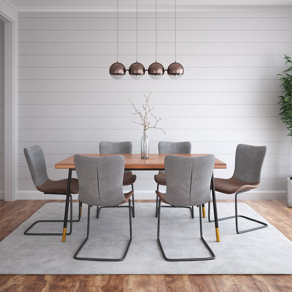 Brown Wood Dining Table With Black Steel Legs By Homeroots | Dining Tables | Modishstore - 8