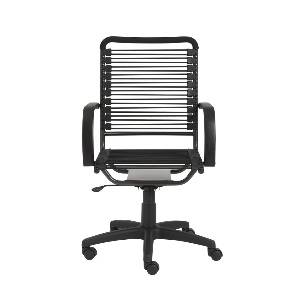 43" All Black Round Bungee Cord High Back Office Chair By Homeroots | Office Chairs | Modishstore - 2