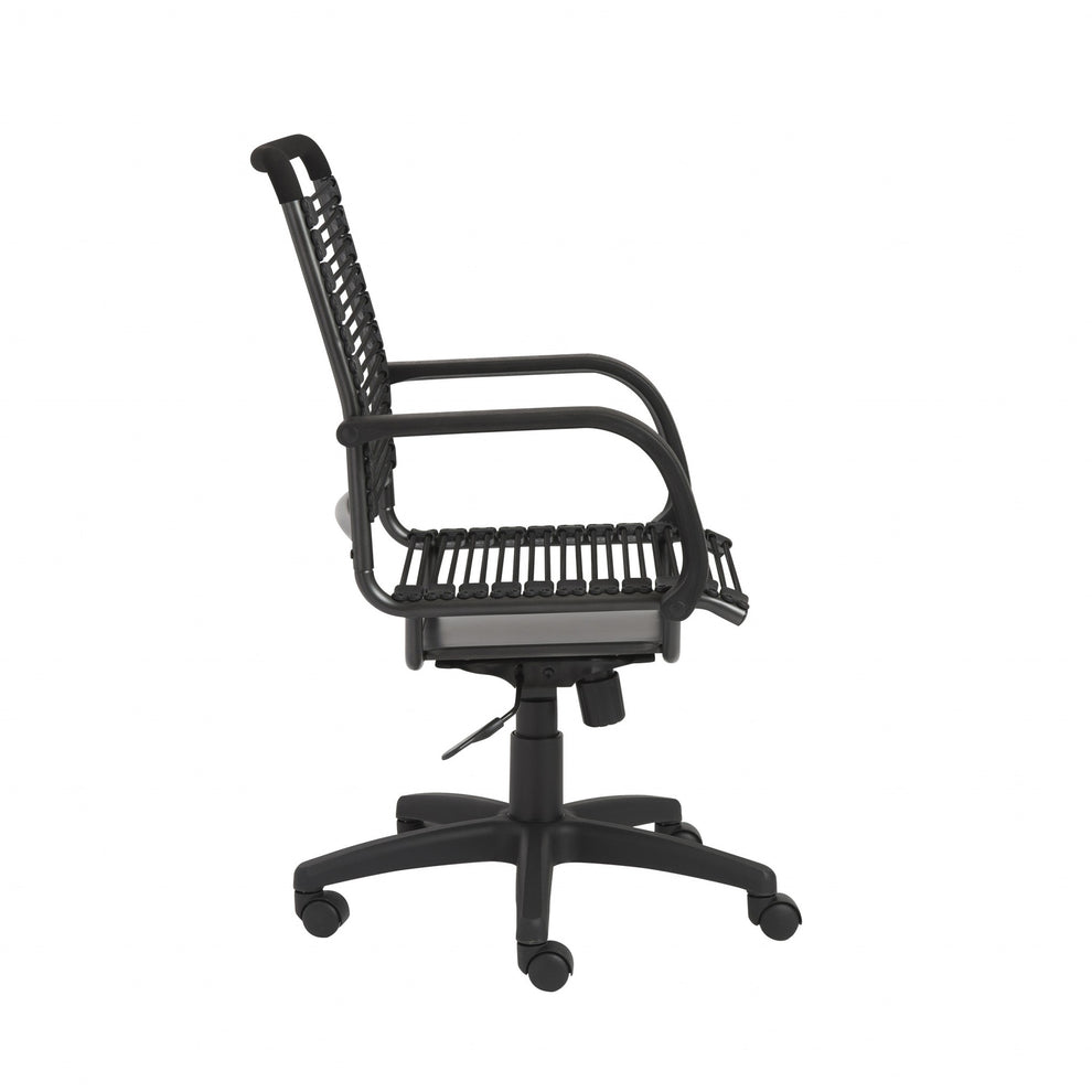 43" All Black Round Bungee Cord High Back Office Chair By Homeroots | Office Chairs | Modishstore - 4