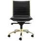 Executive Black and Gold Low Back No Arm Office Chair By Homeroots | Office Chairs | Modishstore