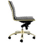 Executive Black and Gold Low Back No Arm Office Chair By Homeroots | Office Chairs | Modishstore - 3