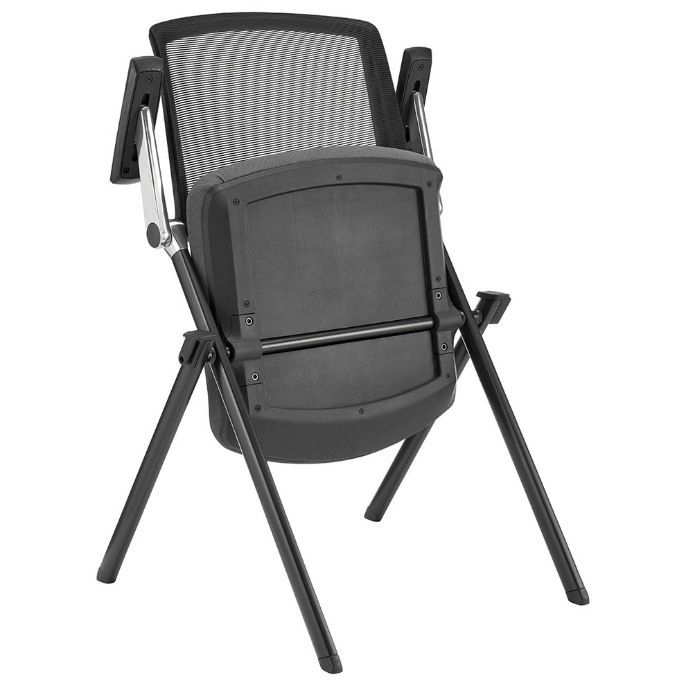 Set of Two Folding and Stacking Gray Mesh Armchairs By Homeroots | Office Chairs | Modishstore - 6