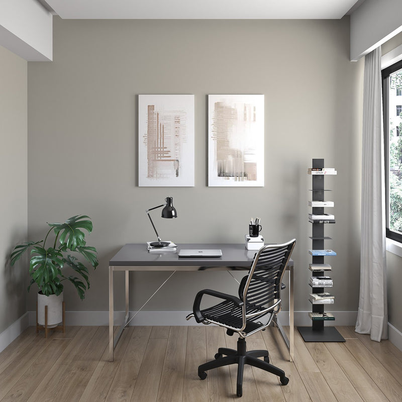 42" Black and Chrome Flat Bungee Cord High Back Office Chair By Homeroots | Office Chairs | Modishstore