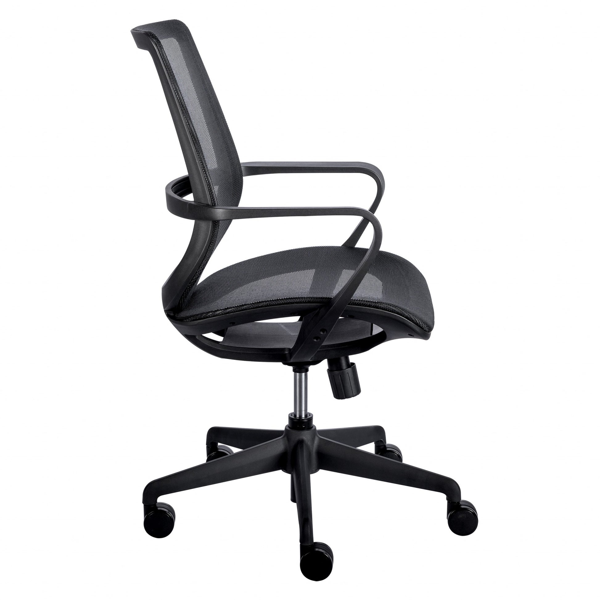 Black Mesh Office Chair with Metal Frame By Homeroots | Office Chairs | Modishstore - 4