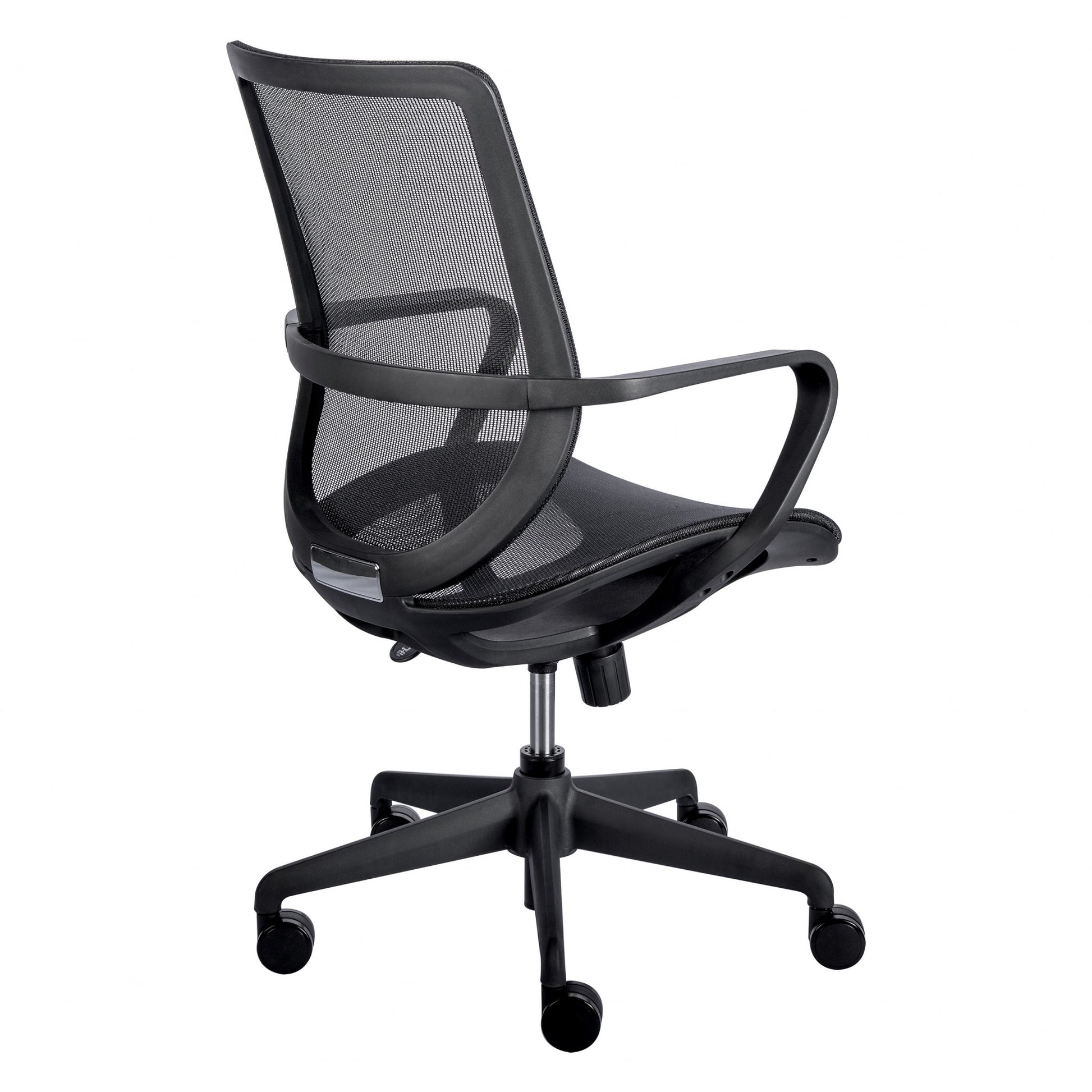 Black Mesh Office Chair with Metal Frame By Homeroots | Office Chairs | Modishstore - 5