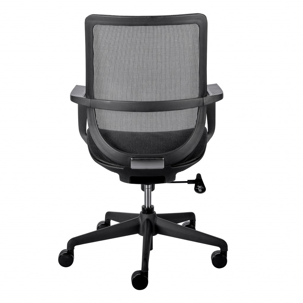 Black Mesh Office Chair with Metal Frame By Homeroots | Office Chairs | Modishstore - 5