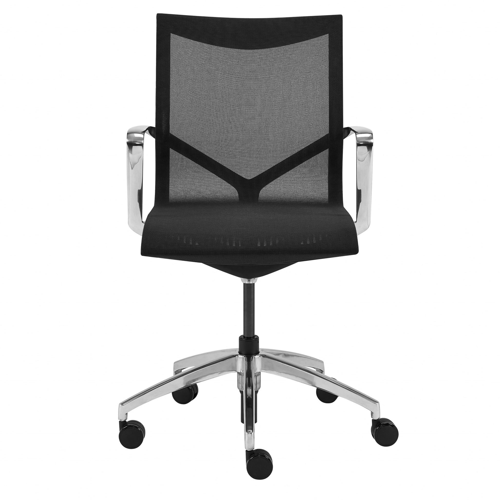 Low Back Black Mesh Aluminum Base Office Chair By Homeroots | Office Chairs | Modishstore - 2