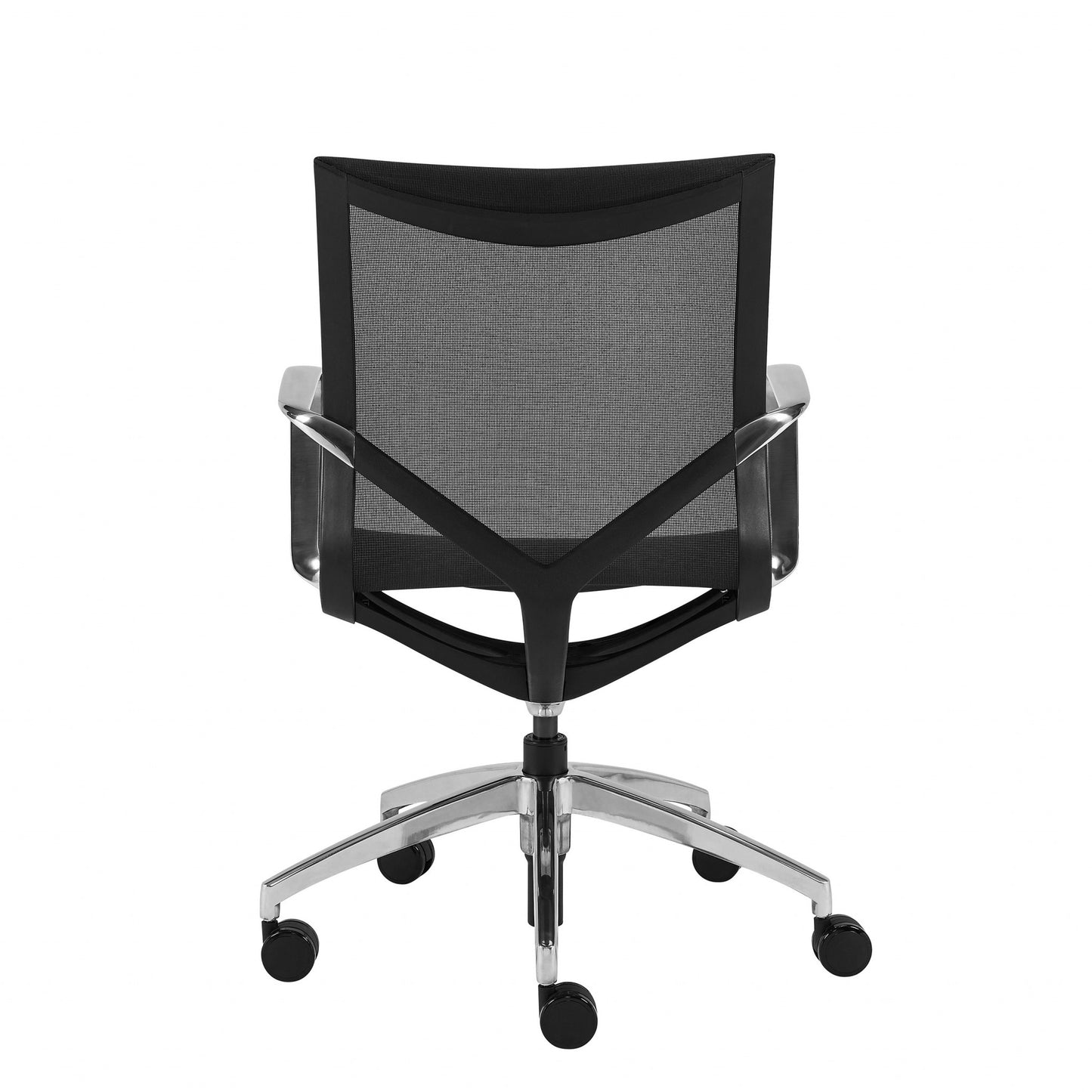 Low Back Black Mesh Aluminum Base Office Chair By Homeroots | Office Chairs | Modishstore - 6