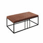 Modern Geo Black and Brown Leather Multipurpose Table By Homeroots | Coffee Tables | Modishstore - 4