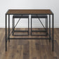 Modern Geo Black and Walnut Bar Dining Table By Homeroots