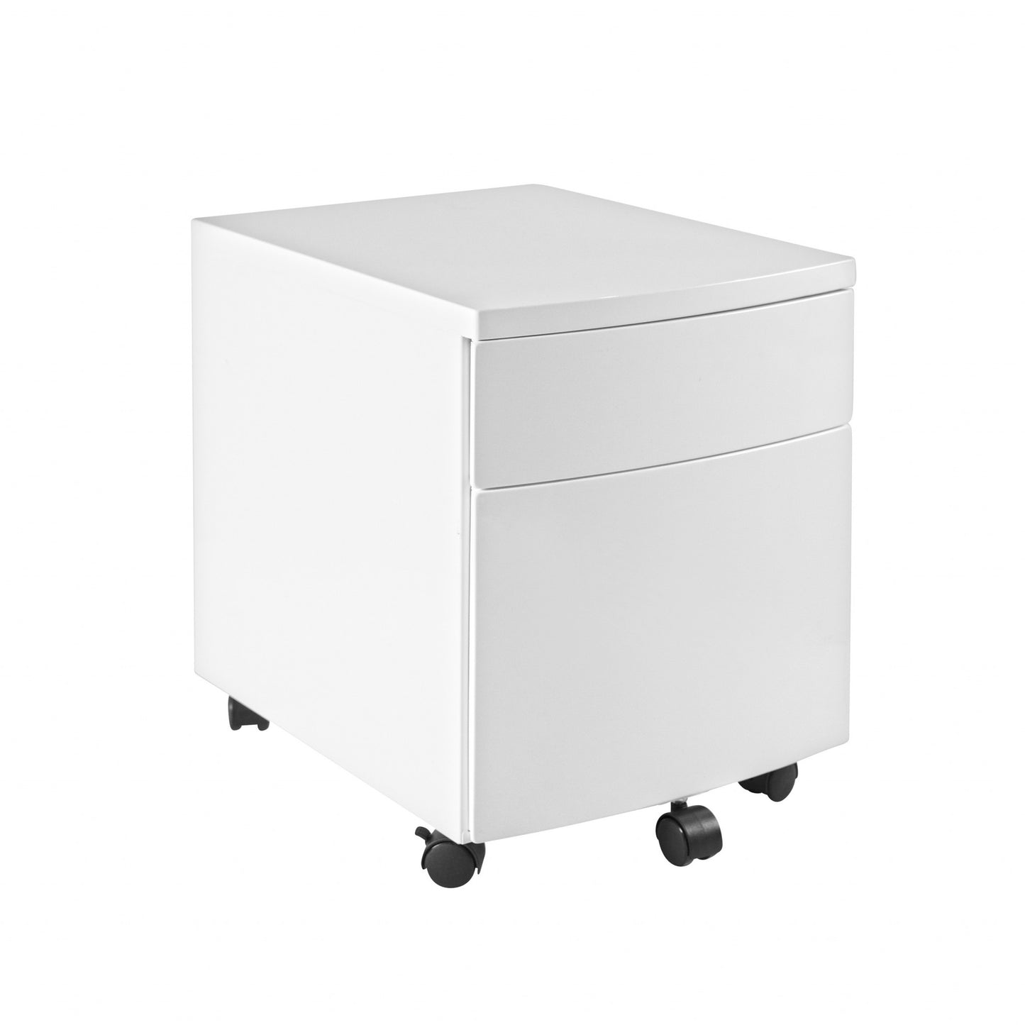 White Two Drawer Rolling Filing Cabinet By Homeroots | Drawers | Modishstore - 2