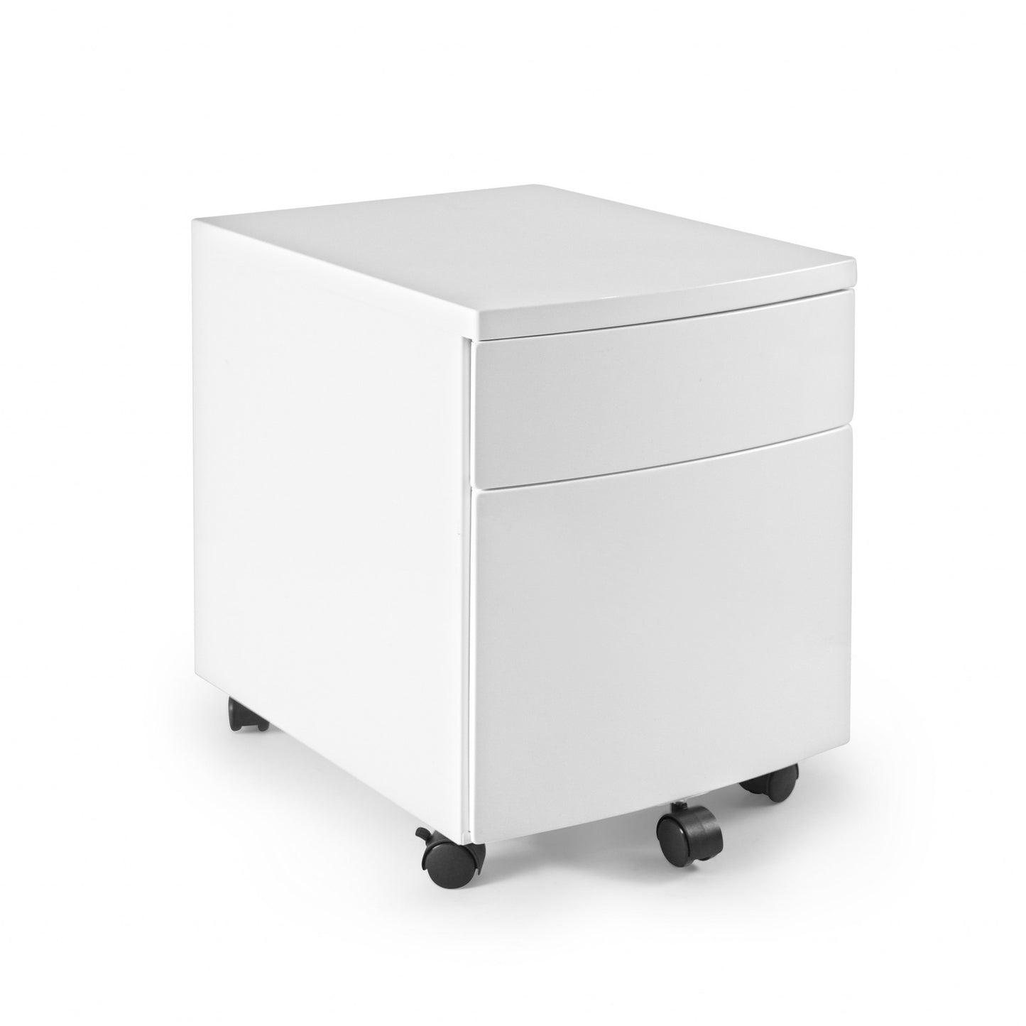 White Two Drawer Rolling Filing Cabinet By Homeroots | Drawers | Modishstore - 6