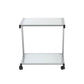 Silver and Frosted Glass Rolling Printer Cart By Homeroots | Shelves & Shelving Units | Modishstore