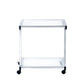 White and Clear Glass Rolling Printer Cart By Homeroots | Shelves & Shelving Units | Modishstore