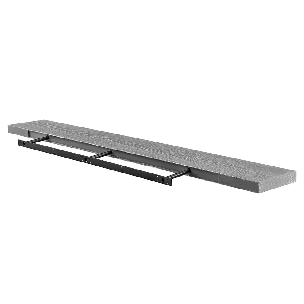 75" Dark Gray Whitewash Wooden Floating Shelf By Homeroots | Wall Shelf | Modishstore - 4