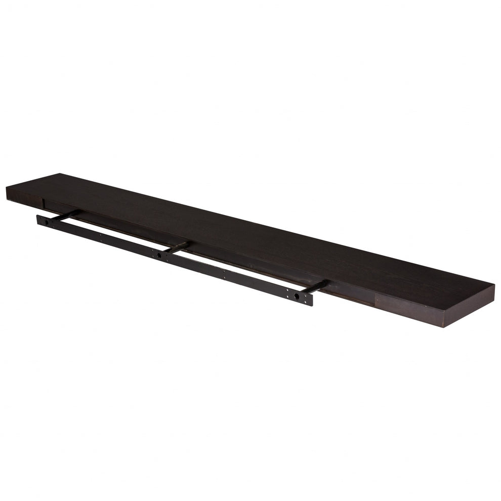 75" Dark Gray Whitewash Wooden Floating Shelf By Homeroots | Wall Shelf | Modishstore - 28