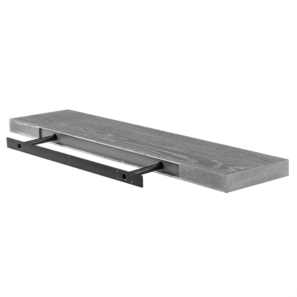 43" Dark Gray Whitewash Wooden Floating Shelf By Homeroots | Wall Shelf | Modishstore - 4