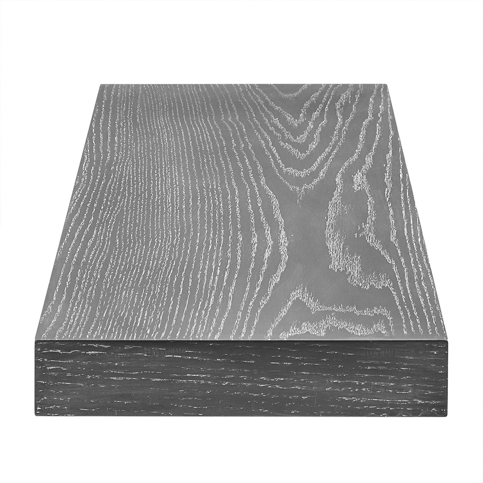 43" Dark Gray Whitewash Wooden Floating Shelf By Homeroots | Wall Shelf | Modishstore - 5