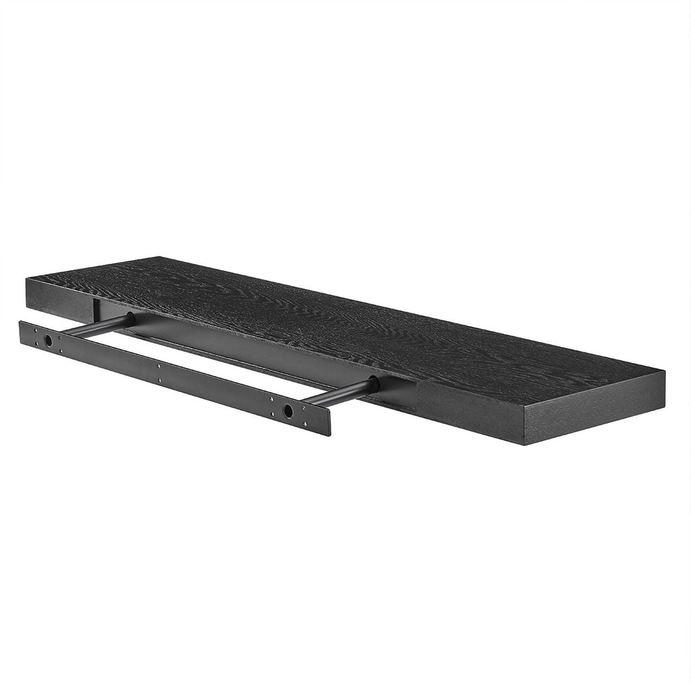 43" Dark Gray Whitewash Wooden Floating Shelf By Homeroots | Wall Shelf | Modishstore - 11
