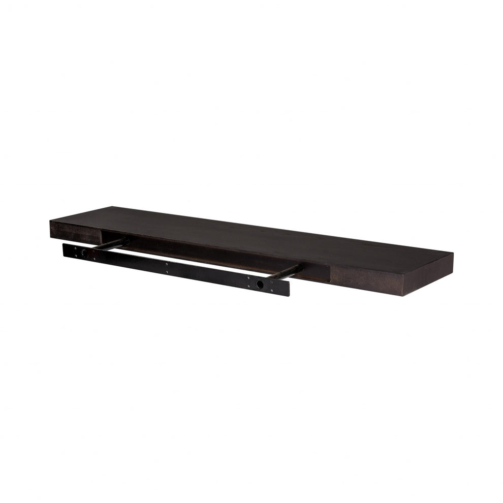 43" Dark Gray Whitewash Wooden Floating Shelf By Homeroots | Wall Shelf | Modishstore - 25