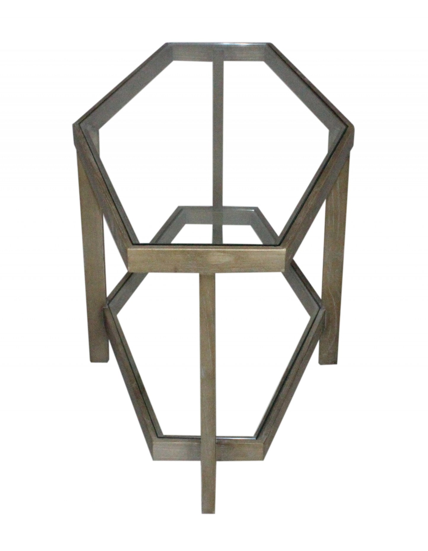 Modern Hexagonal Glass Top Coffee Table By Homeroots | Coffee Tables | Modishstore - 2