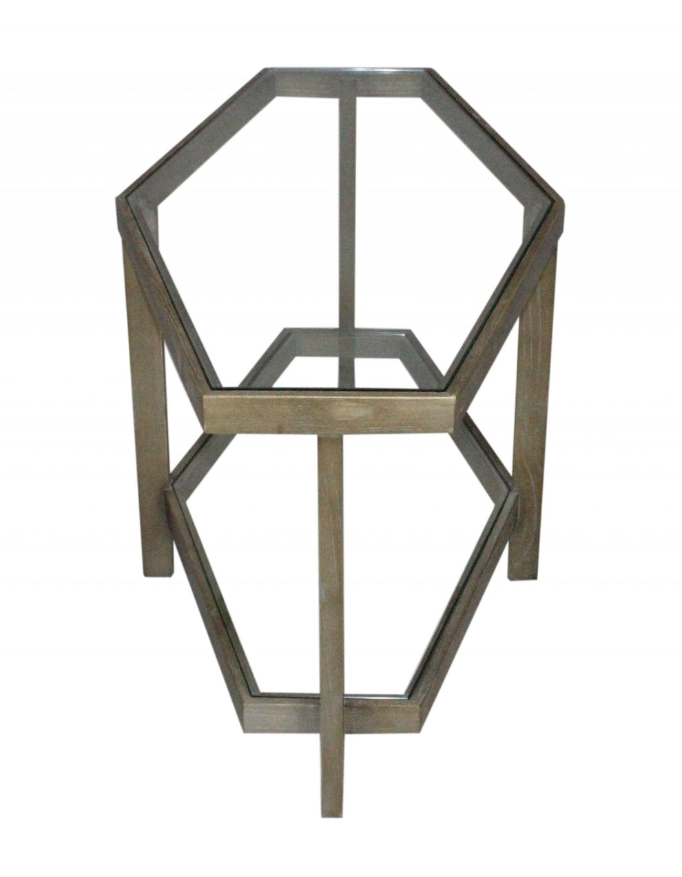 Modern Hexagonal Glass Top Coffee Table By Homeroots | Coffee Tables | Modishstore - 2