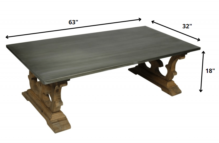 Rectangular Decorative Base Coffee Table By Homeroots | Coffee Tables | Modishstore - 5