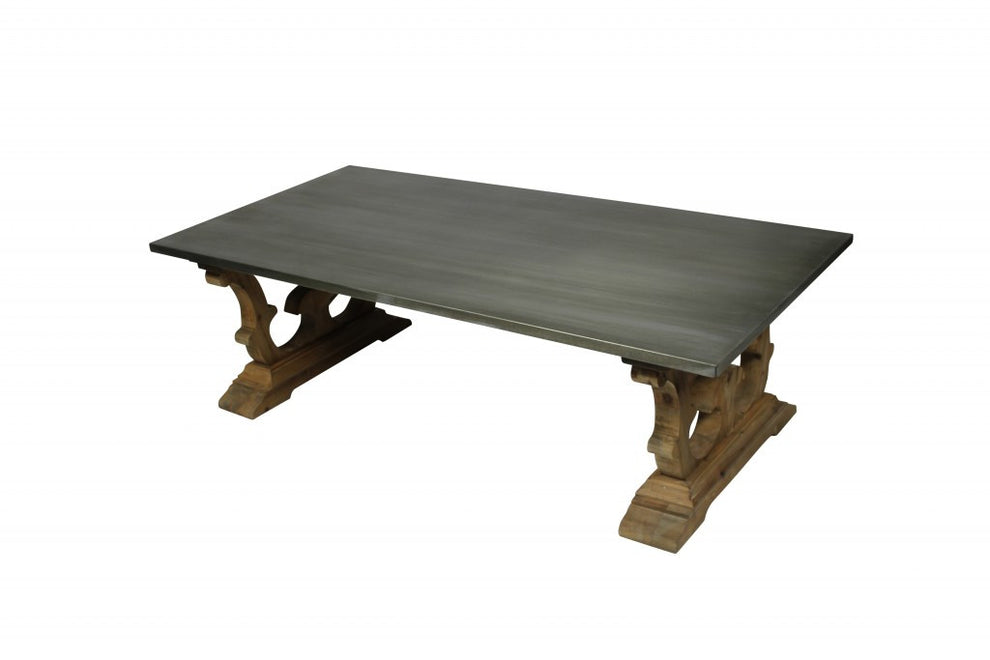 Rectangular Decorative Base Coffee Table By Homeroots | Coffee Tables | Modishstore - 2