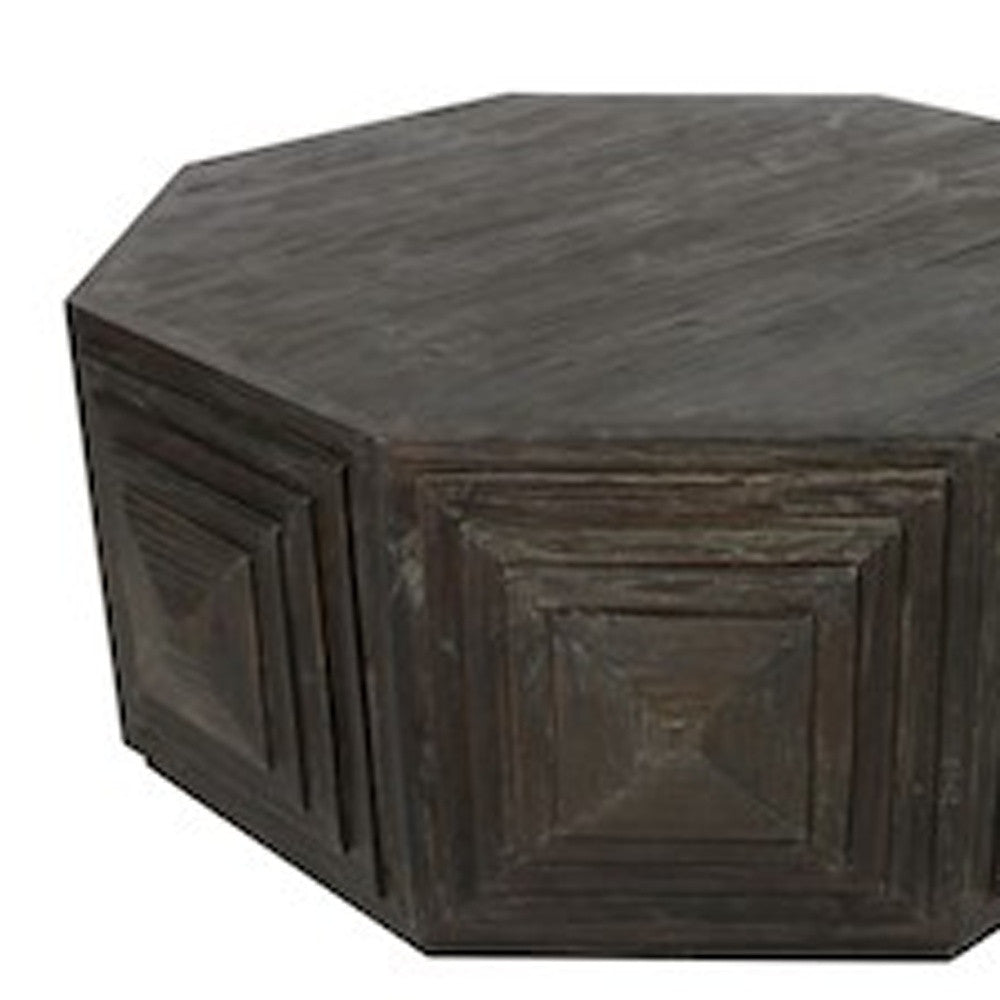 Deep Brown Octagonal Coffee Table By Homeroots | Coffee Tables | Modishstore - 2