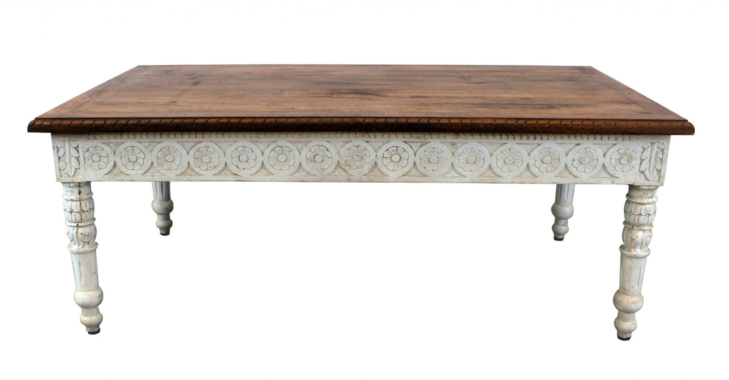 Brown and White Decorative Coffee Table By Homeroots