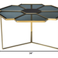 Geometric Floral Glass Coffee Table By Homeroots