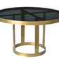 Round Black and Gold Modern Coffee Table By Homeroots