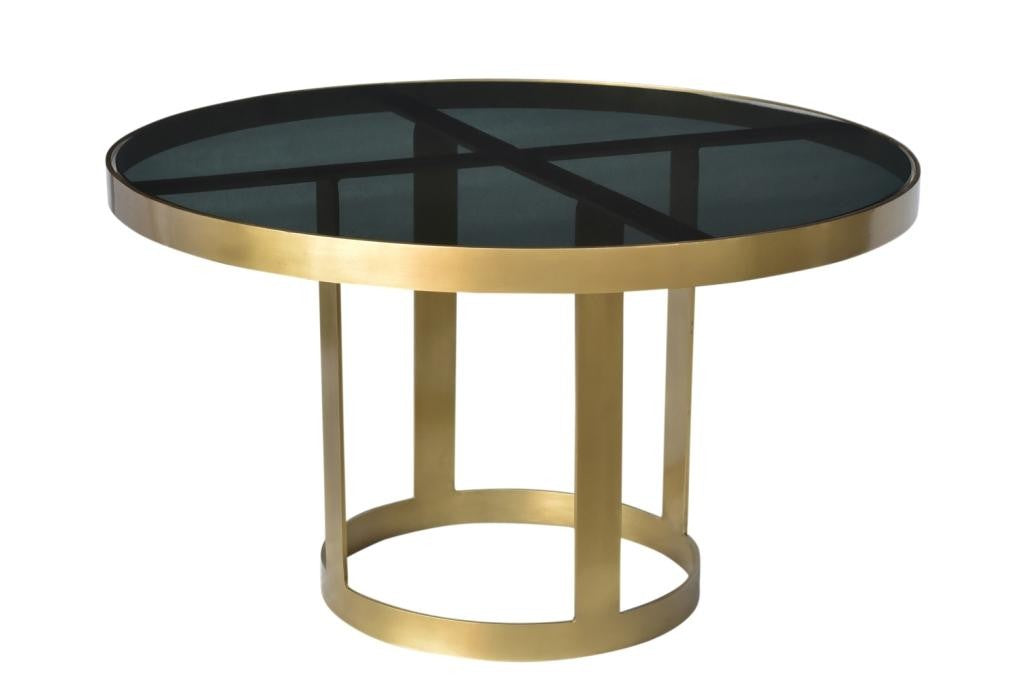 Round Black and Gold Modern Coffee Table By Homeroots