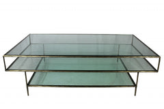 Clear Glass Triple Layered Coffee Table By Homeroots
